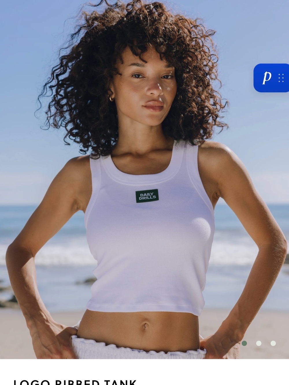 Daily Drills White Ribbed Cropped Tank